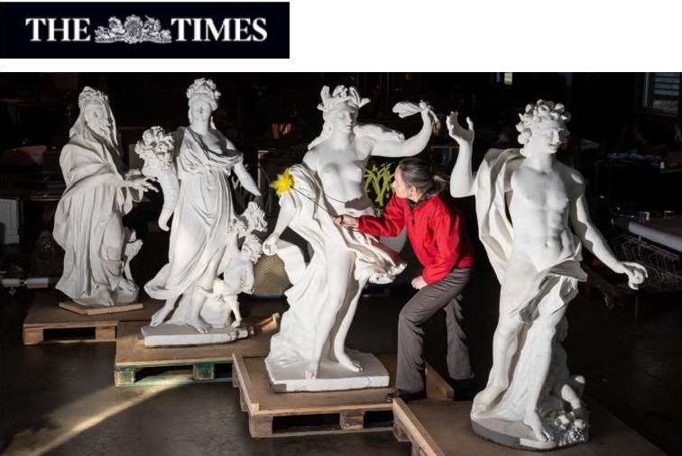 A rare set of four marble carved figures - featured in The Times courtesy of Aaron Chown PA