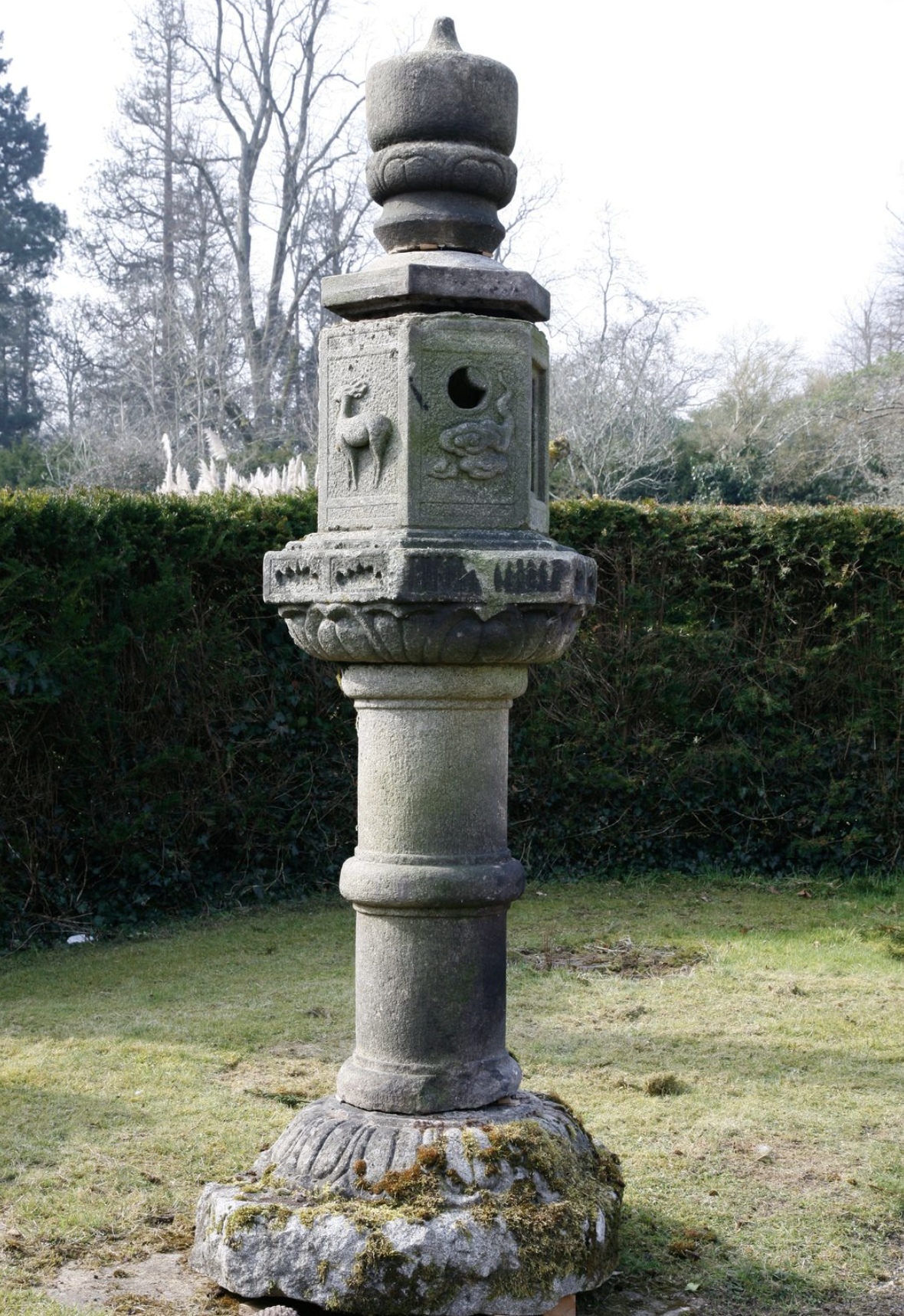 A monumental granite Japanese Kasuge lantern
