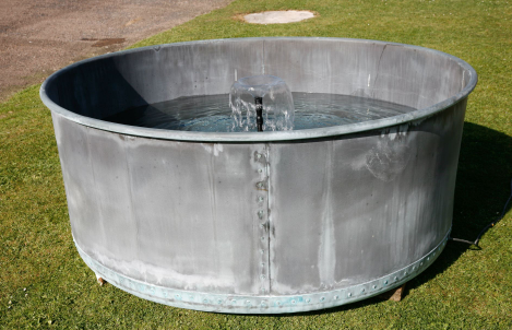 A large copper planter/water feature